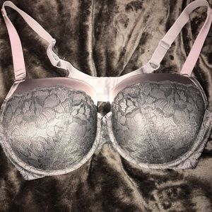Gray bra with gray lace